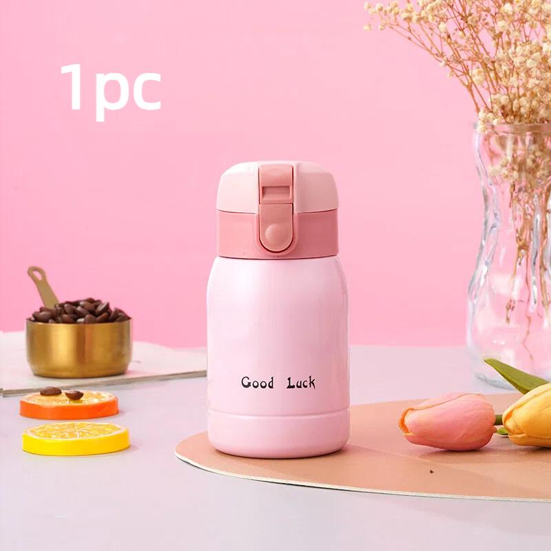 200ml Cute Mini Insulated Cup Stainless Steel Insulated Cup Portable Vacuum Bottle with Buckle Lid Insulated Water Bottle 101-200ml