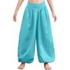 Girls Asymmetrical Shoulder Sequin Crop Top Satin Bloomers Pants Belly Dance Outfit
