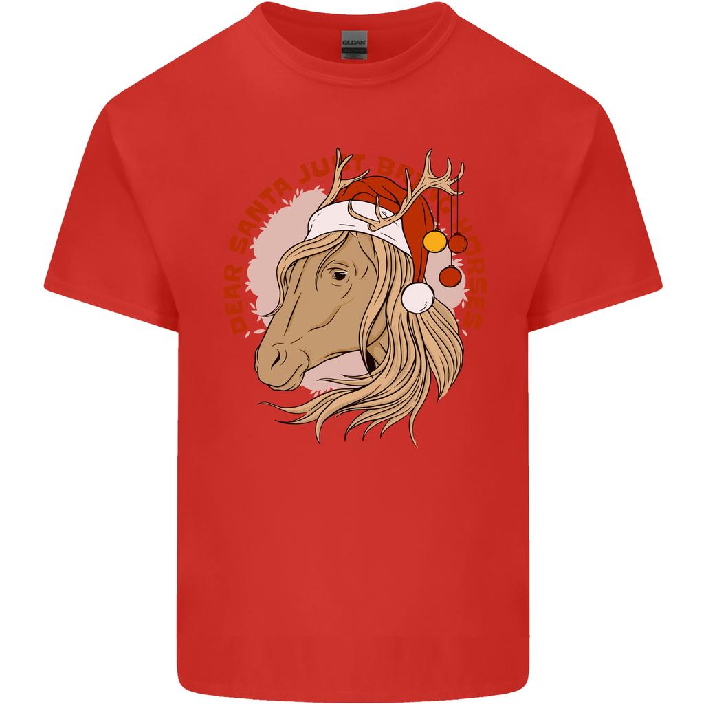 Equestrian Dear Santa Funny Horse Christmas Unisexs Light Cotton TShirt