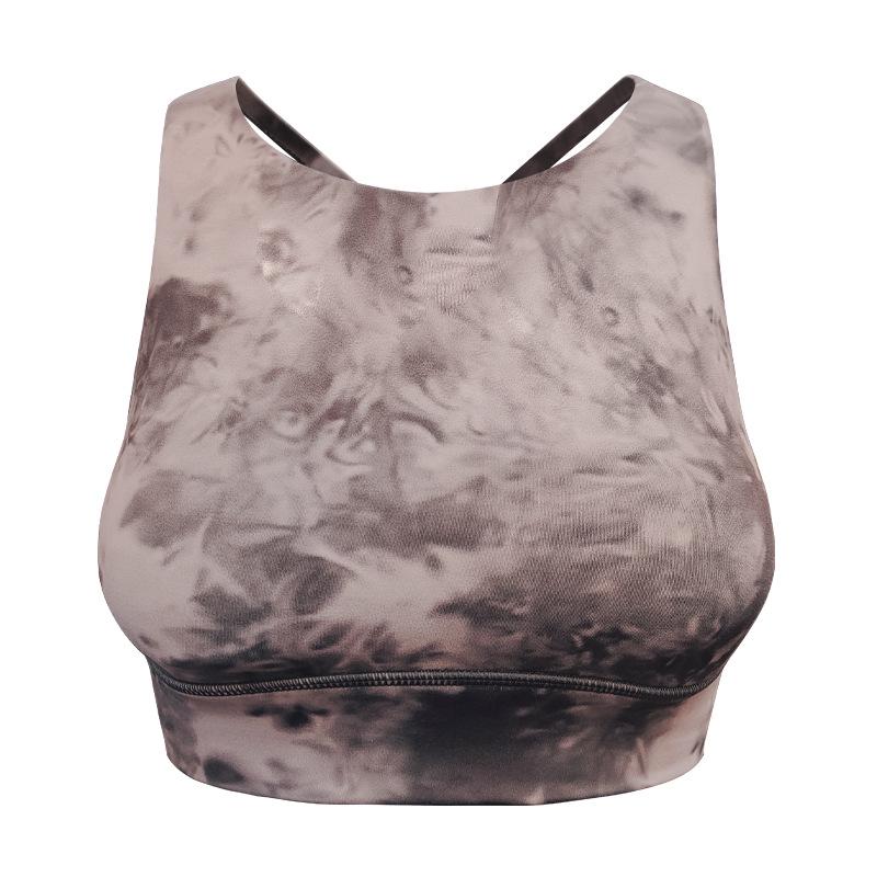 

Summer Print Sports Bra - Women s Shockproof Outdoor Yoga Top with Cross Back Design S