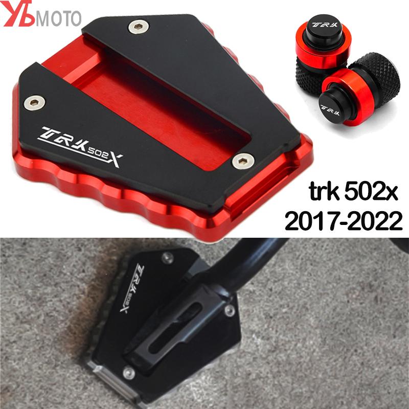 Motorcycle Kickstand Extension Plate For Benelli TRK502X TRK 502 X 502X 2017-  2022 Accessories Tire Valve Caps