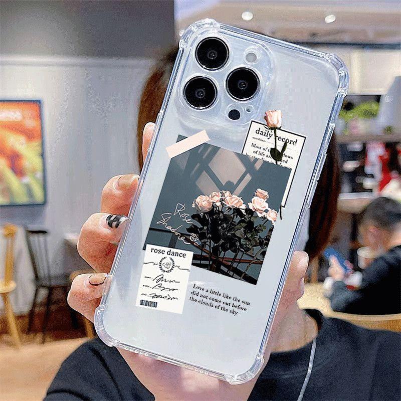 

For IPhone17 Transparent Four-corner Anti-fall Mobile Phone Case Four-corner Airbag Mobile Phone Case Ripples for Apple 16promax For iPhone 17PROMAX