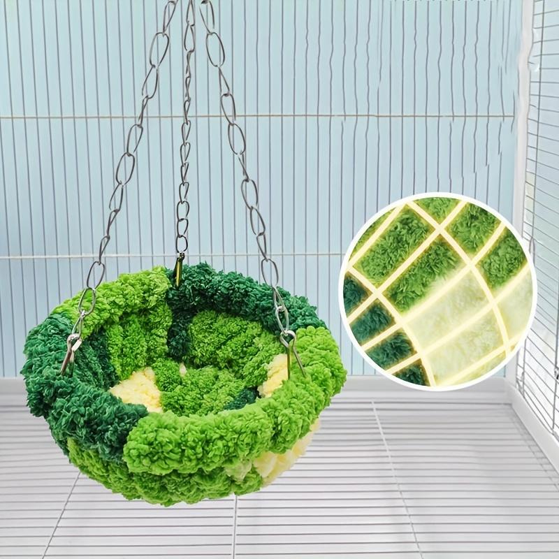 

Swings for birds and plush hanging nests - hanging cage bird beds with soft linings, suitable for birdhouse decoration зелёный