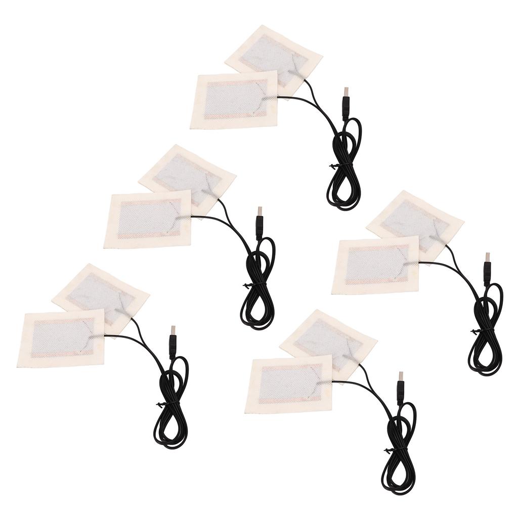 5 PCS DC5V USB Electric Cloth Heater Pad Portable Comfortable Heat Pad for Neck Back Abdomen Lumbar