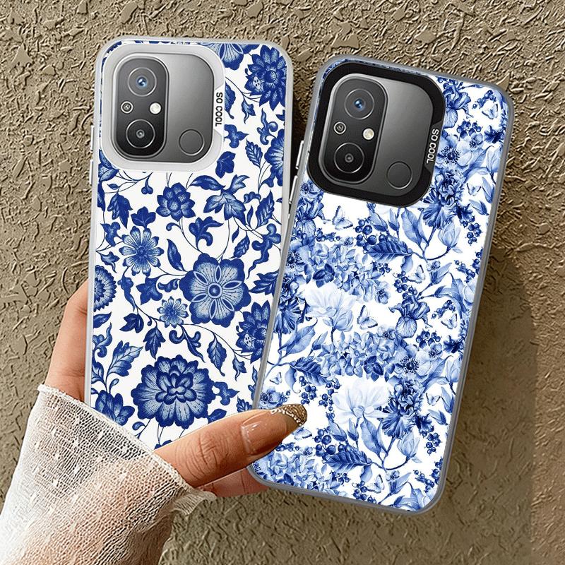 Blue And White Porcelain Pattern Shockproof Phone Case for Xiaomi Poco X7 X6 X5 X3 Pro F7 Ultra M8 Redmi 15C 15 14C 13C 12C 10C