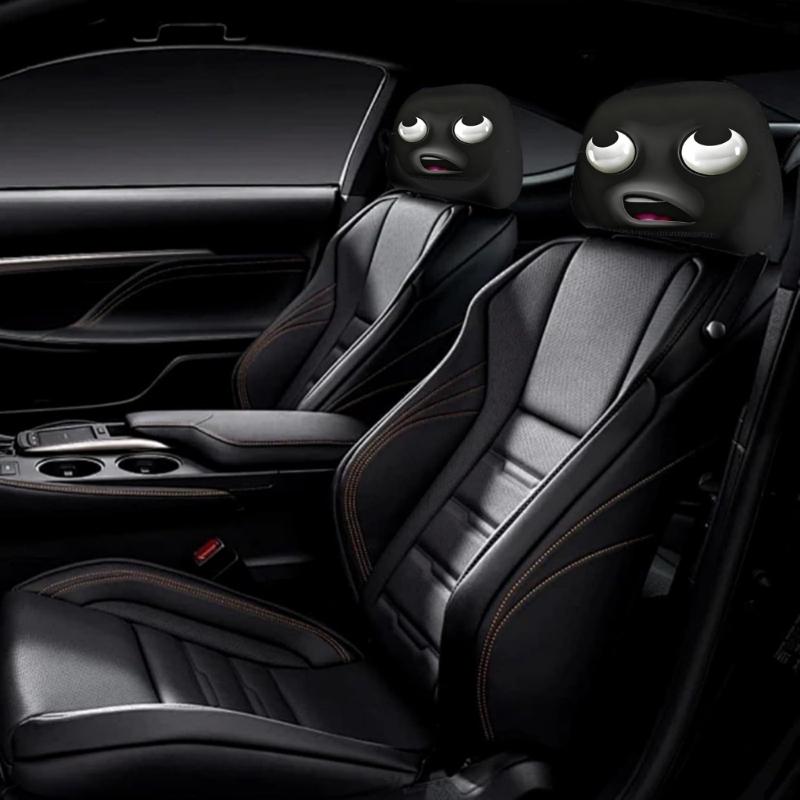 Kids Friendly Automotive Headrest Protectors with Playful Cartoon Design Easy Install Interior Decors for Vehicles