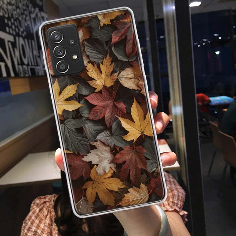 

Выцветшие Желтые Кленовые Листья Осенью Чехол для Телефона для Samsung A54 A57 A37 A17 A14 A15 A12 A24 A34 A55 A35 A25 A52S A07 A05S Samsung A05S