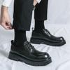 Herren Casual Großer Zeh Original Schwarz Plateau Business Dicke Sohle Kleiderschuhe Herren Gentleman Outdoor Lackleder Sicherheitsschuhe