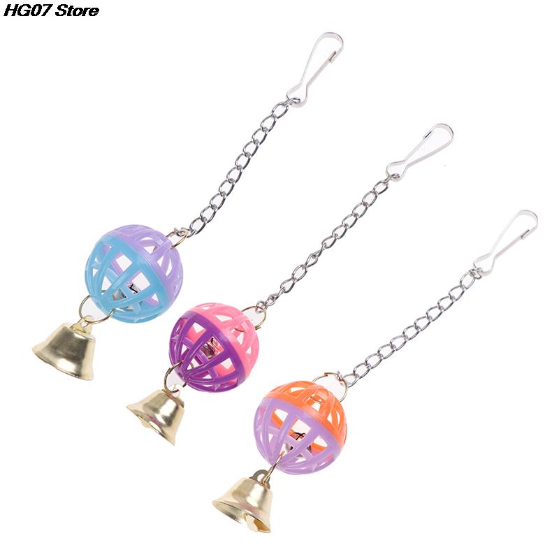 Plastic Ball Bell Bird Toys ColorfulPet Parrot Swing Toys African Grey Budgie Parakeet Cockatiel Lovebird Cage Parrot Toy Random