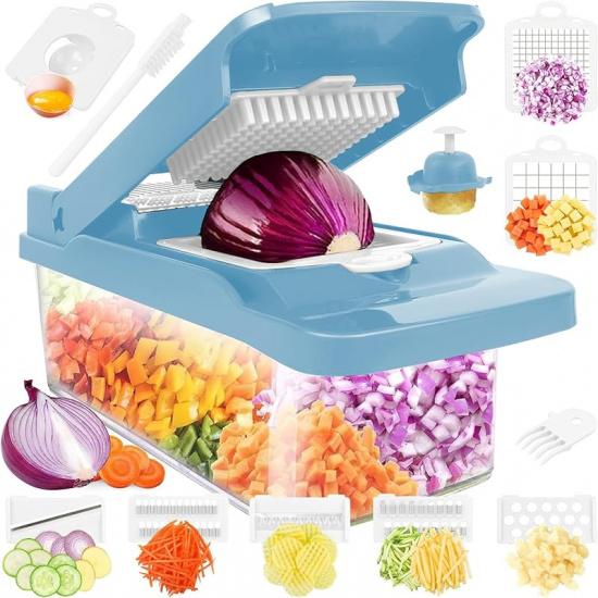 Vegetable Chopper Veggie Chopper,Mandoline Slicer,Multifunctional 12 in 1 Food Choppers, Kitchen Vegetable Slicer Dicer Cutter,Onion Mincer,Cheese