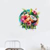 Summer Window Clings Tropical Hibiscus Flower Coconut Window Stickers Removable PVC Static Decal for Beach Vacation Hawaii Theme Home Kitchen