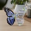  1pc Italian Butterfly Shaped Acrylic Sign Table Decor, Happy Moments Praise God. Difficult Moments Seek God. Moments of Tranquility Worship God 