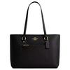 Station 35 Gold Hardware Cross-grain Leather and Coated Canvas Tote Bag Tote Bag Shopping Bag Tote Shoulder Bag Large Women’s Black