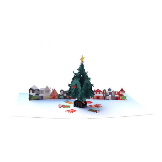 3D Pop Up Christmas Greeting Card Merry Christmas Gift Cards with Envelopes Santa Elk Snowman Holiday Cards for Christmas Parties Home Decor