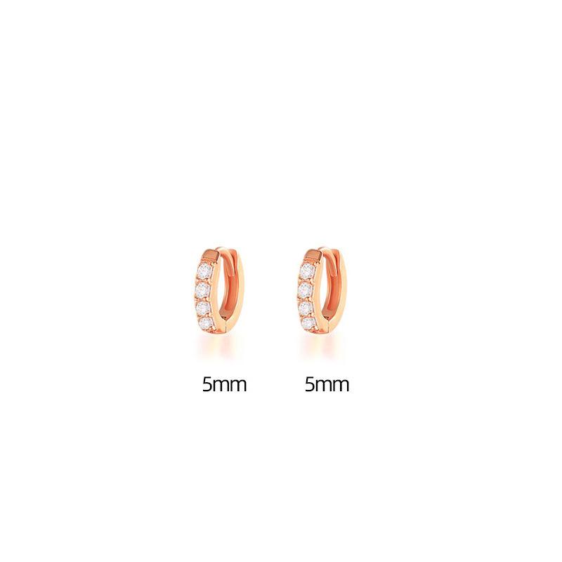 Ear Buckle, Simple Row Diamond Zircon Earrings For Women, Small Fresh Round Small Earbone Studs