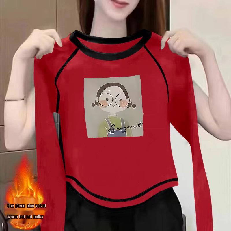 

Women s 2024 Double-Sided German Velvet Long-Sleeve Chic Top - Versatile Autumn/Winter T-Shirt S (70-100 lbs)