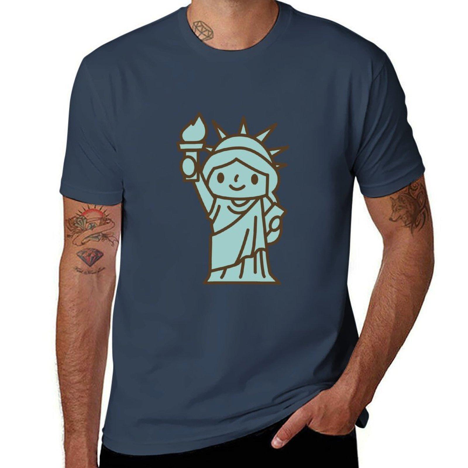 Statue Of Liberty Tshirt Big Size Crew Neck Tshirt S