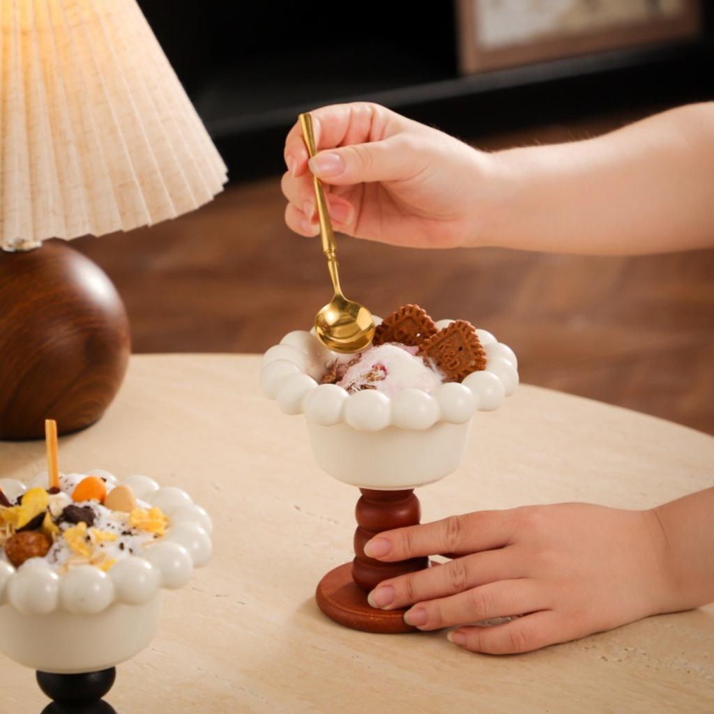 Ins Estetický Pohár na Zmrzlinu Kreativní Keramická Dezertní Miska Jogurtový Puding Pohár na Vysoké Nožce pro Domov