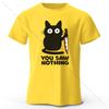 S5XL Womens Funny Cat Printed Basic Crew Neck 100 Cotton TShirt Breathable Short Sleeve Tee Unisex Fit For Men  Women