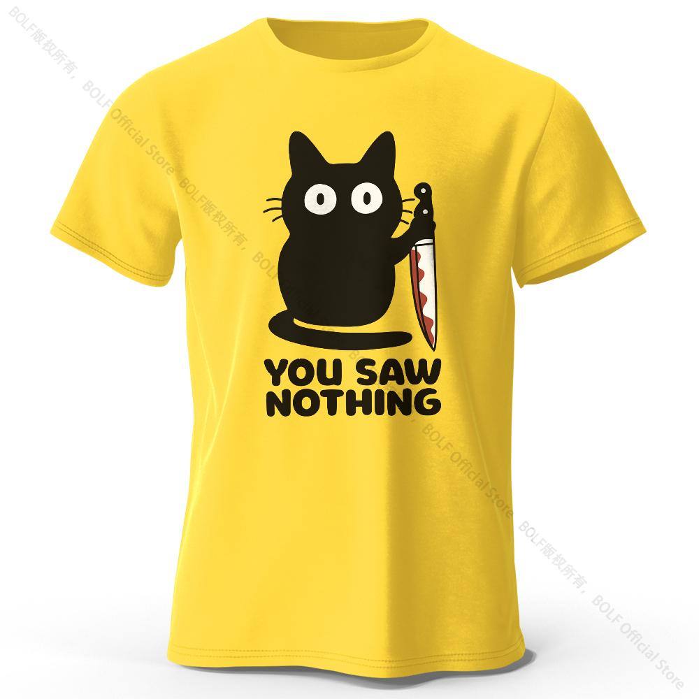 S5XL Womens Funny Cat Printed Basic Crew Neck 100 Cotton TShirt Breathable Short Sleeve Tee Unisex Fit For Men Women