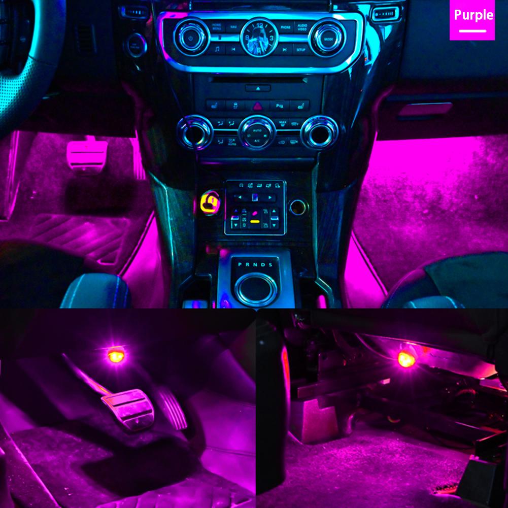 Wireless Adhesive Car Roof Foot Atmosphere Light Colorful LED Car Interior Ambient Light Auto Atmosphere Lamp Remote Control Kit