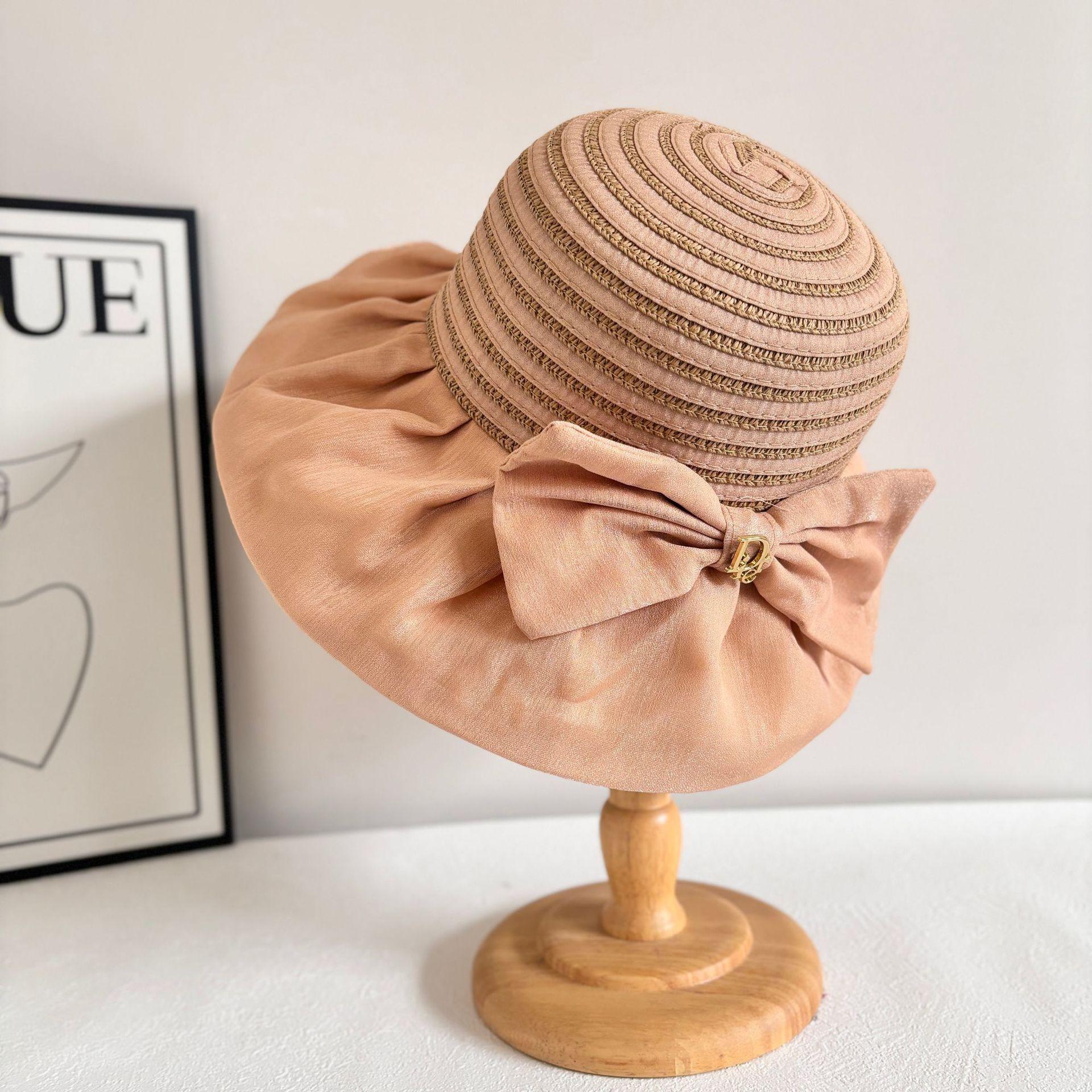 

Новинка лета 2025 года, сетчатая шляпа-ведро с бантом, женская защитная от ультрафиолета, модная солнцезащитная шляпа от солнца M（56-58cm） хаки