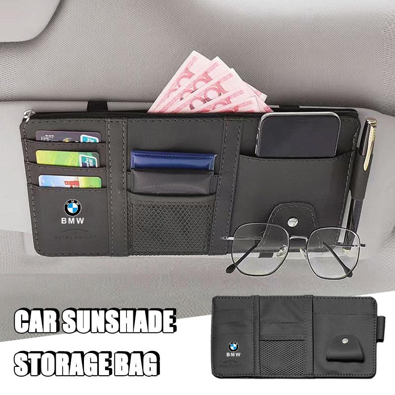 For BMW E87 For BMW Car Sun Visor Bill Pen Business Card Holder Storage Box Sunglasses Clip Stowing Tidying Multifunctional Car Accessories