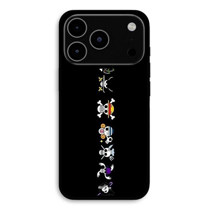 Coque Pour iPhone 17 Pro Max One piece tête de mort logo vertical manga anime Maniacase nero