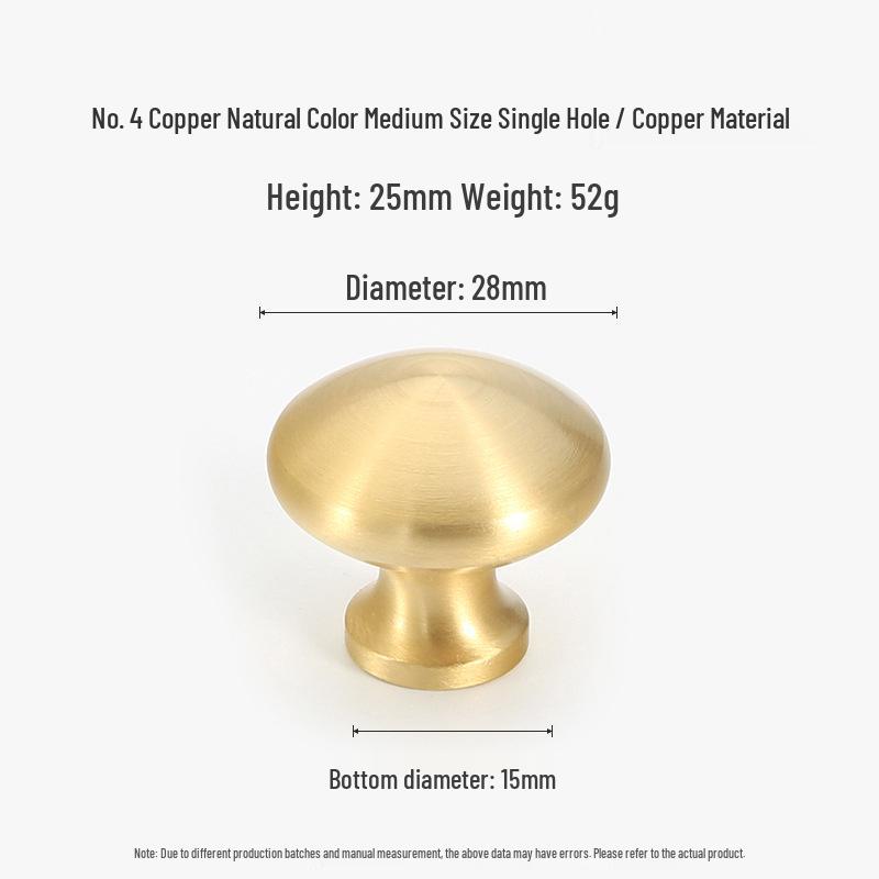 French Light Luxury Gold Brass Drawer Pull Handle