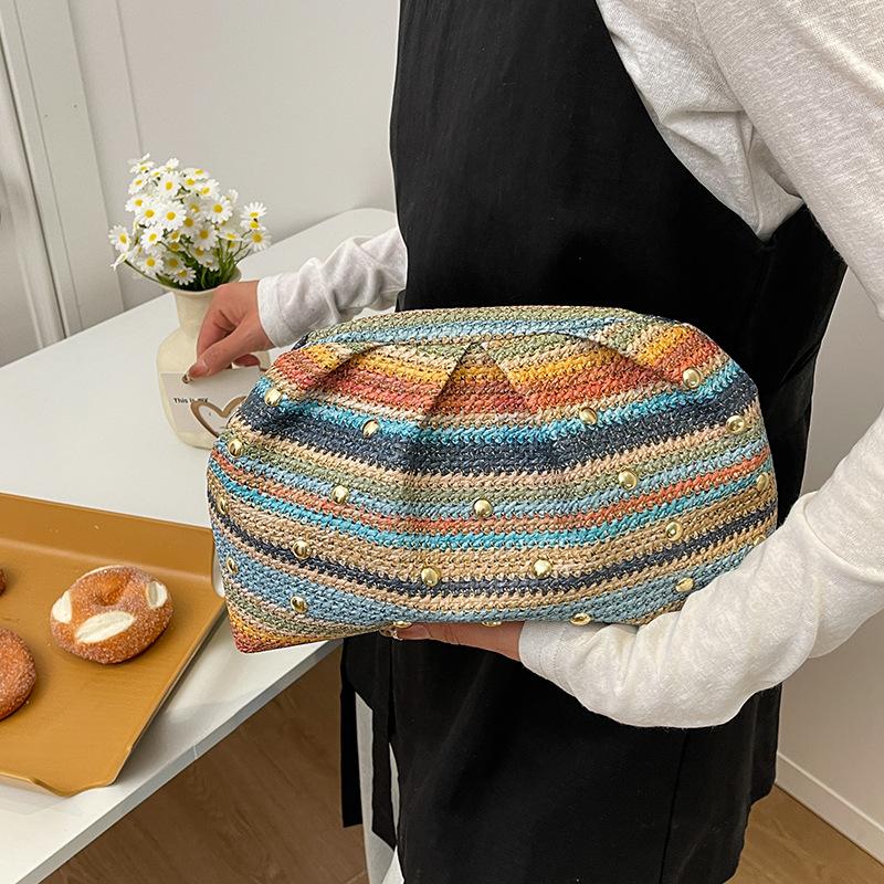 

Hand-held Bag - Women s Colorful Striped Large Capacity Fashionable and Elegant Clutch Bag разноцветный