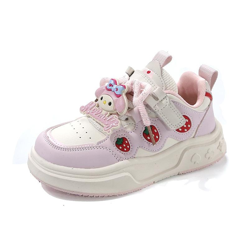 Spring New Cute Fashion Versatile Leather Soft Bottom Non-slip Girls Sports Shoes