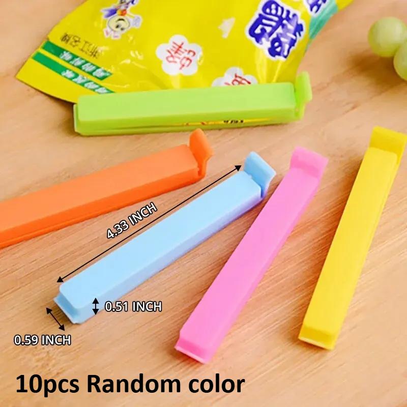 

10Pcs Food Bag Clips,Plastic Sealing Clips for Kitchen Storage, Reusable Snack Bag Sealer Clamps,Airtight Food Saver Accessories