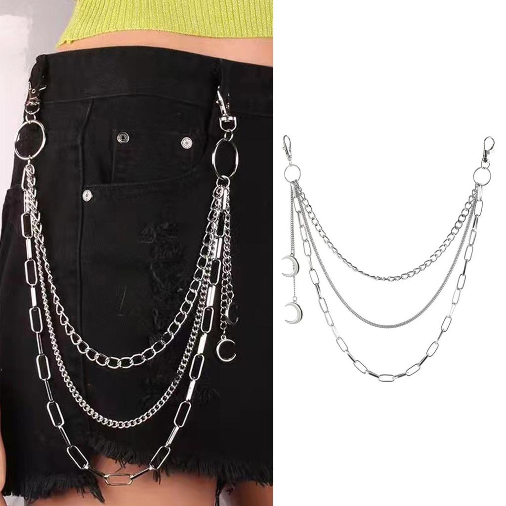 Pants Chain Punk Jeans Chain Wallet Jewelry Unisex Trousers Ornamen Aesthetic Moon Chain for Daily Wear and Parties