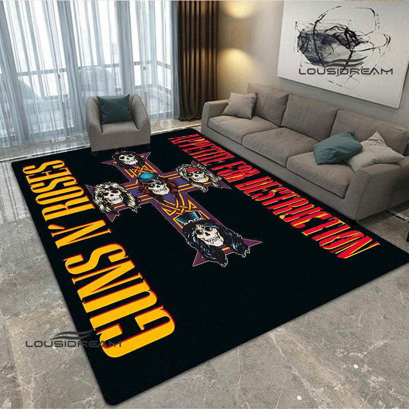 Guns n'roses band retro print carpet fashion home decoration non -slip carpet photography propsmal area rug birthday gift
