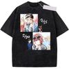 2026 Hot Sale Anime Smoking Behind The Supermarket With You Yamada Sasaki Washed T Shirt Tshirt Y2k Unisex Gothic Cotton Tee