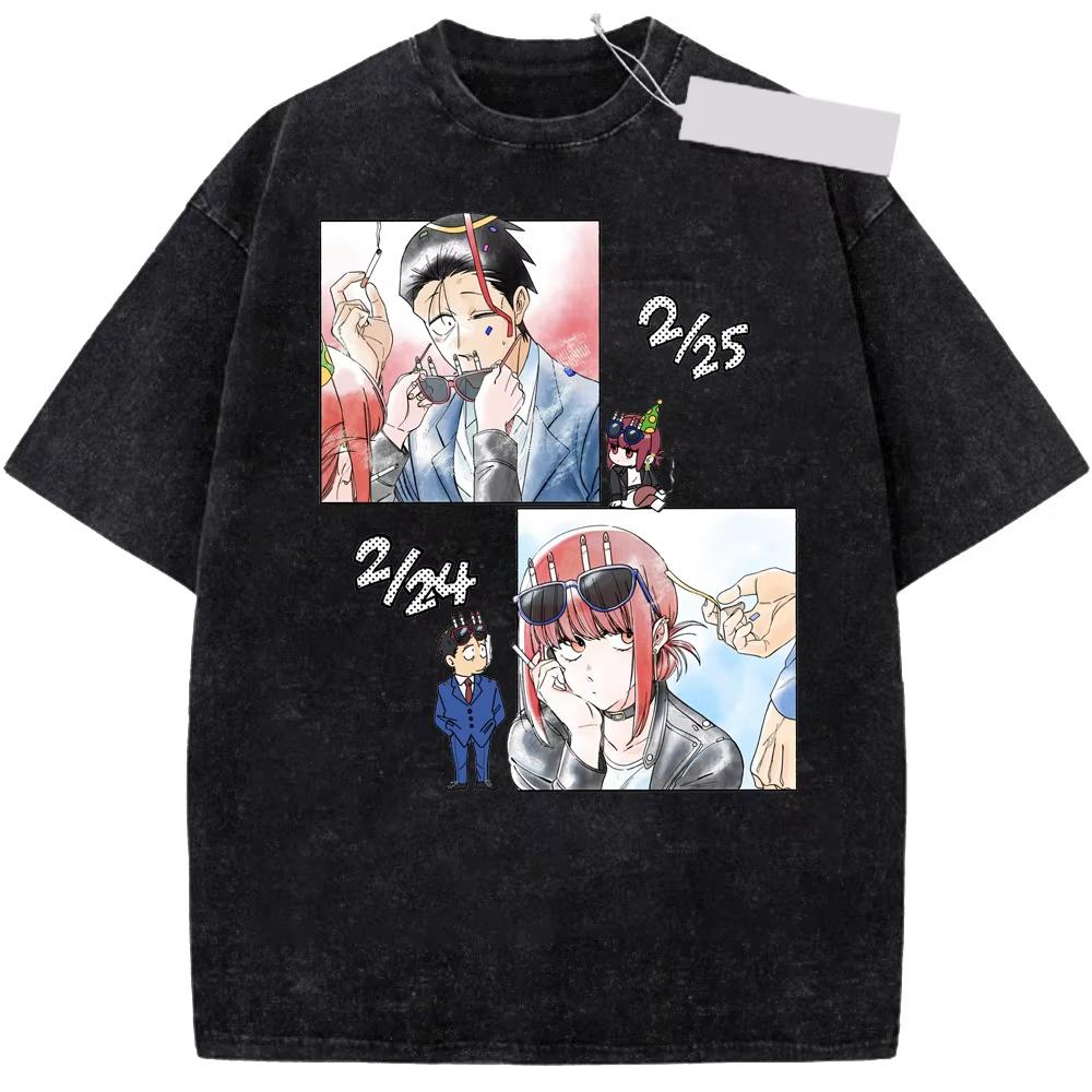 2026 Hot Sale Anime Smoking Behind The Supermarket With You Yamada Sasaki Washed T Shirt Tshirt Y2k Unisex Gothic Cotton Tee