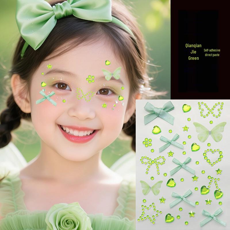 Blue Star Diamond Face Stickers: Adhesive Rhinestone Designs for Tear Eye Makeup, Perfect for Music Festivals.