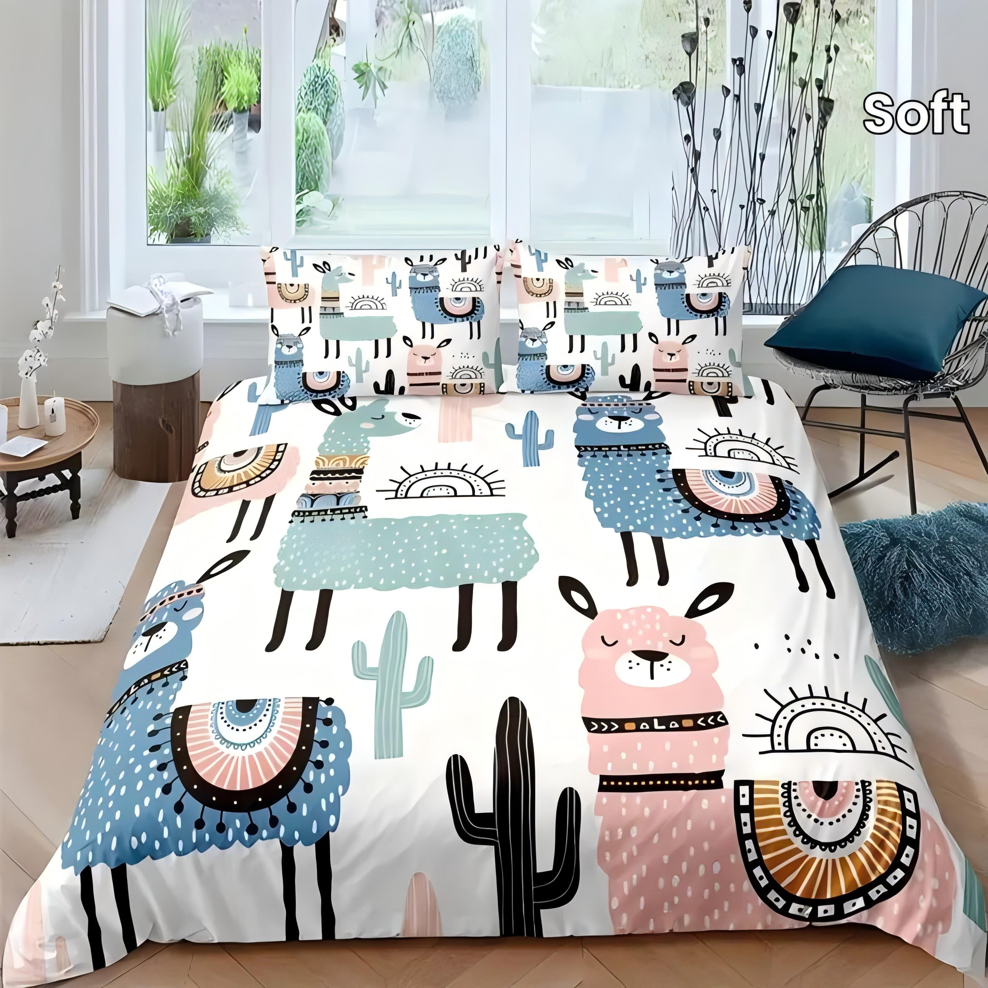 

Кактус Альпака 3D Печать Пододеяльник Милый Мультяшный Животный Чехол для Постельного Белья Наволочка Роскошный Домашний Текстиль Цветочные Комплекты Пододеяльников EU single(135x200cm)
