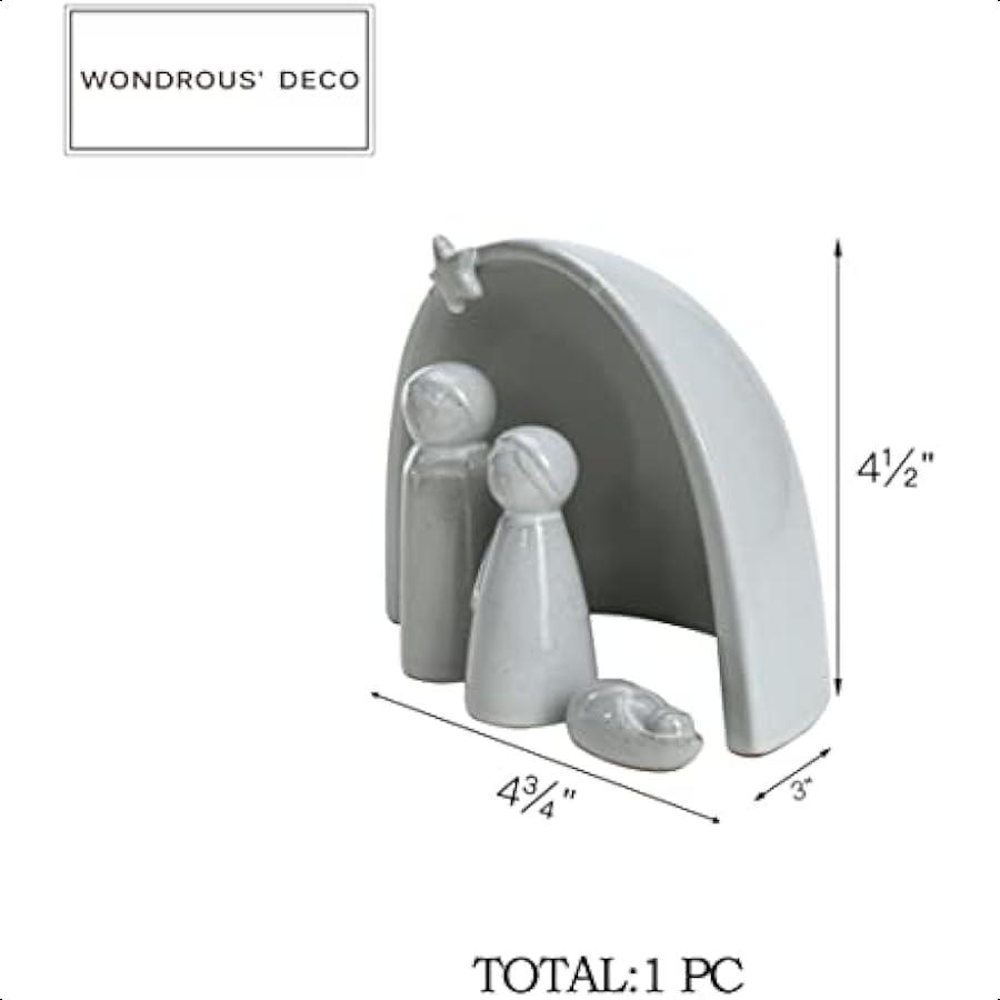 

ЧУДЕСНЫЙ ДЕКО Фарфоровый Набор Рождественского Вертепа 4 шт. Керамическая Рождественская Настольная Сцена 4,5 Высотой Маленькое Современное Рождественское Украшение Христос United States