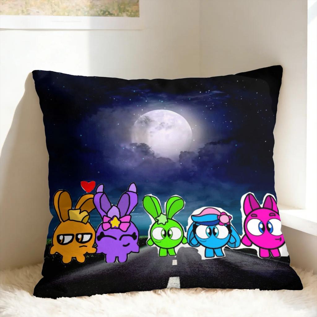 S-Sunny B-Bunnies Pillowcases Novelty Pillow Case For Couch Sofa Bedroom Design Pillow Cover