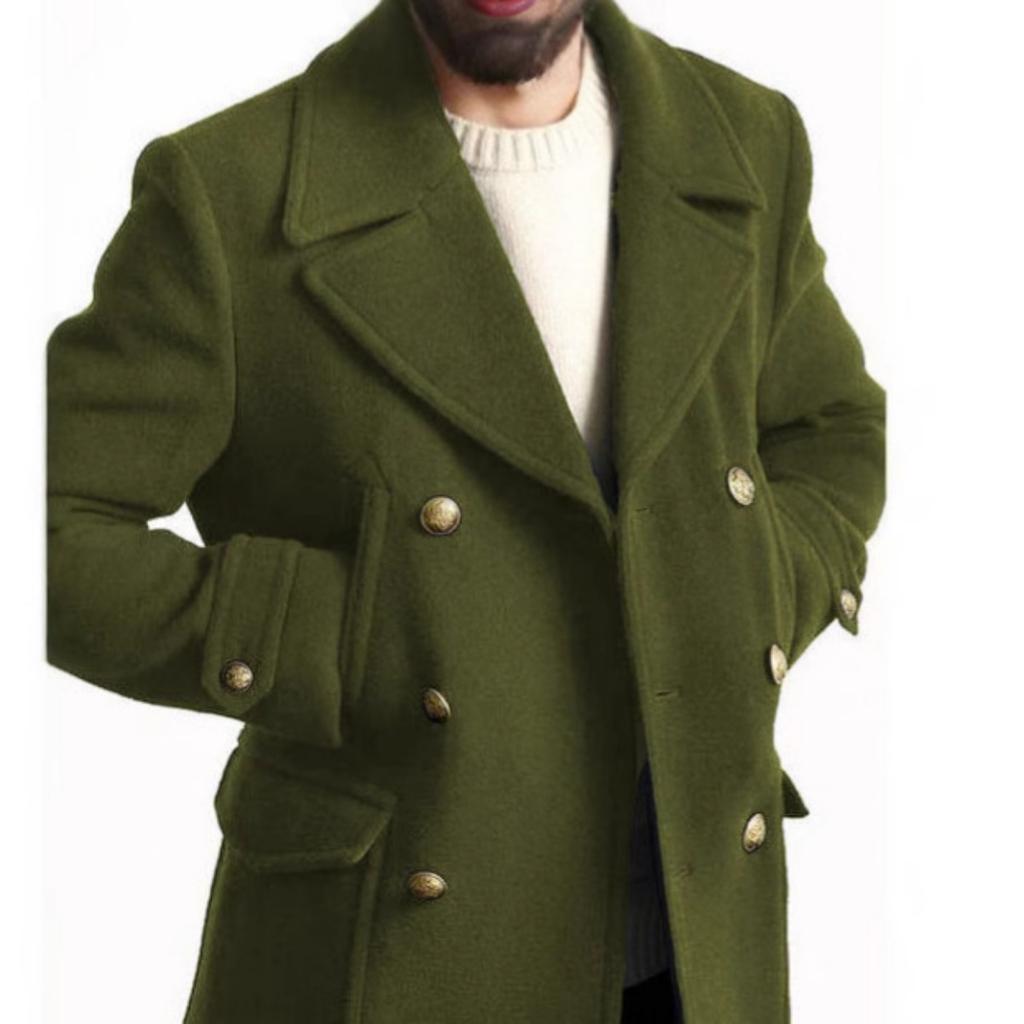 Cappotti - Cappotto di lana di media lunghezza stile britannico da uomo, Cappotto di lana premium alla moda a maniche lunghe per uomo Europa e America