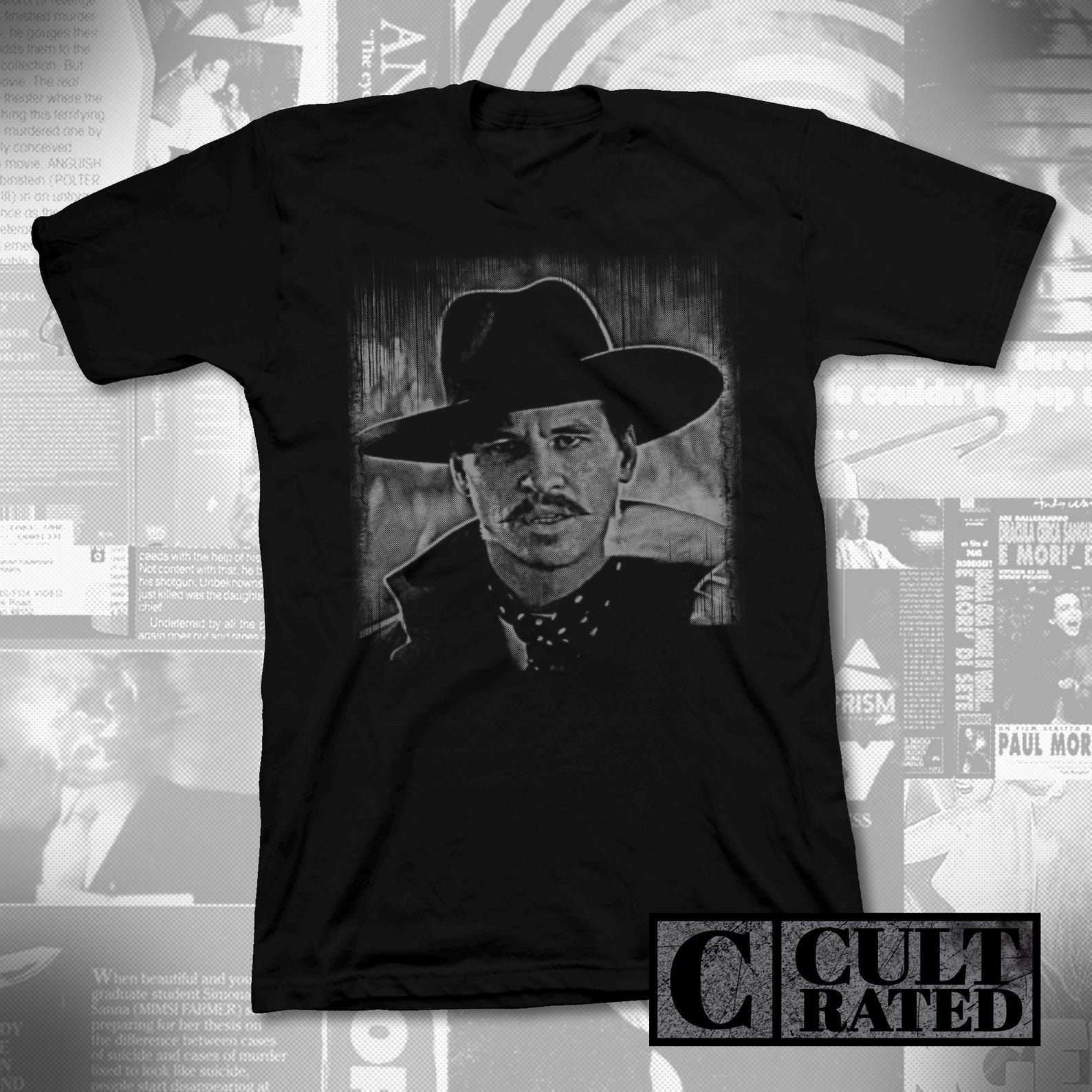 Val Kilmer Doc Holliday Tombstone T-Shirt - Hand Printed Cult Classic 4XL