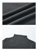 Pleated Slim Fit Long-Sleeve Turtleneck Top for Autumn and Winter
