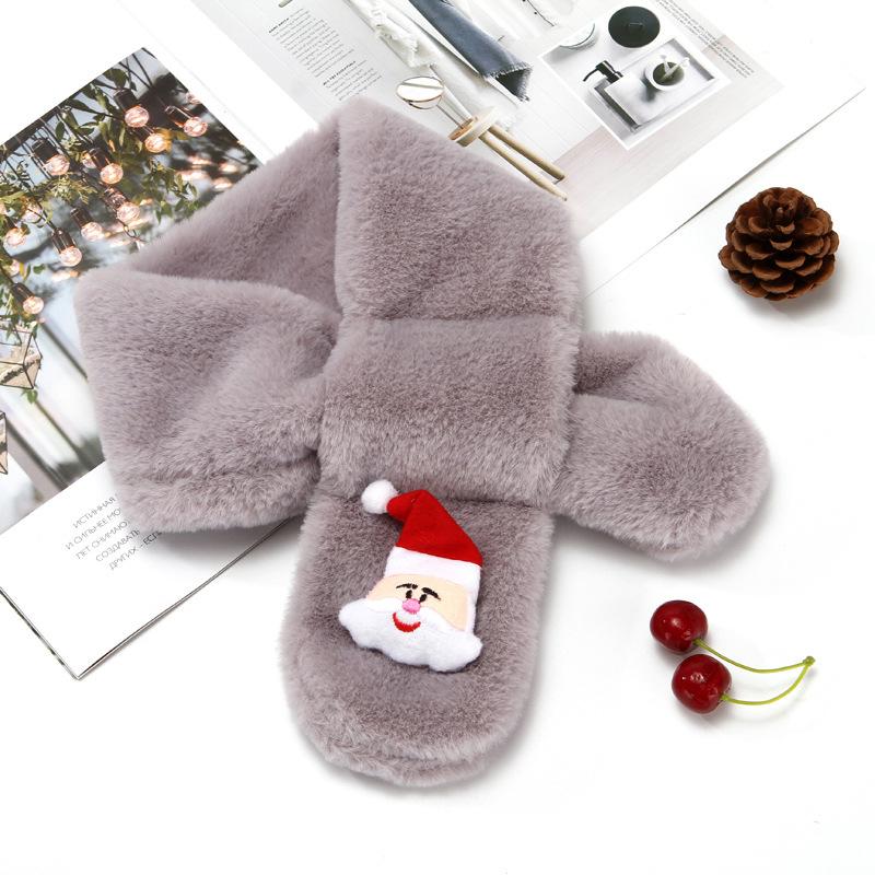 Children'S Scarf Winter Cartoon Plush Children'S Scarf Boys And Girls Warm Cross Imitation Rabbit Hair Children'S Neck