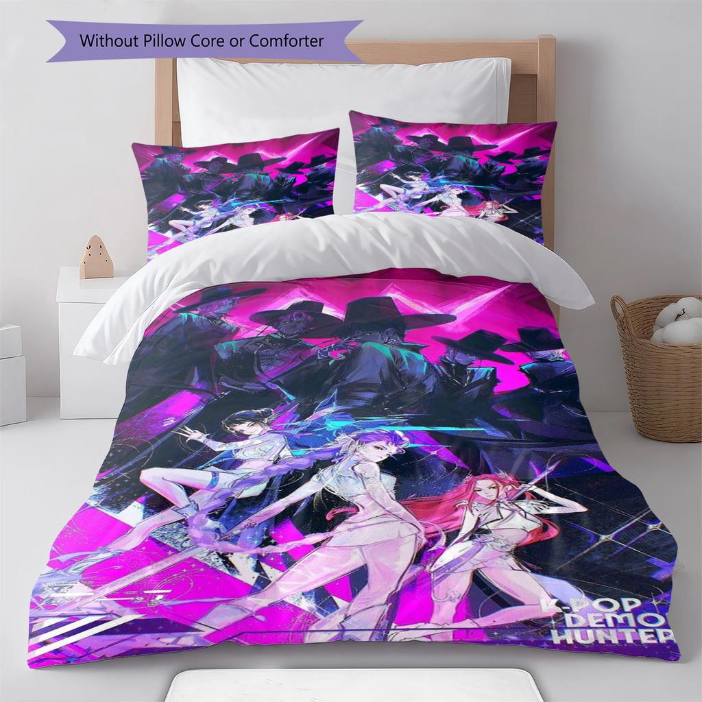 Set Copripiumino Trapuntato con Motivo Anime Federe Decorazione Casa Regalo di Compleanno (1 * copripiumino + 2 * federa, senza nucleo)