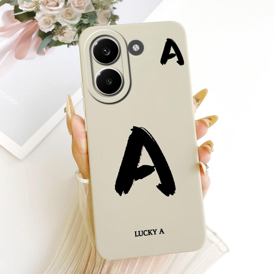 For Xiaomi Poco X8 Pro / X8 Pro Max Lucky Initial Letter Phone Case For Poco X8Pro X 8 Pro Max 5G Soft Silicone Cases Bumpers