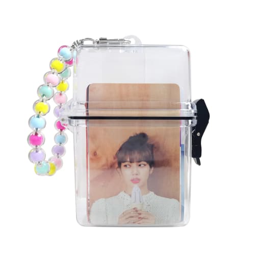 JOLUCE Transparent Card Case with Large Capacity and Instax Holder, 2-Piece Set, Featured Korean Idols, Includes Keychain, Waterproof Storage, and Car