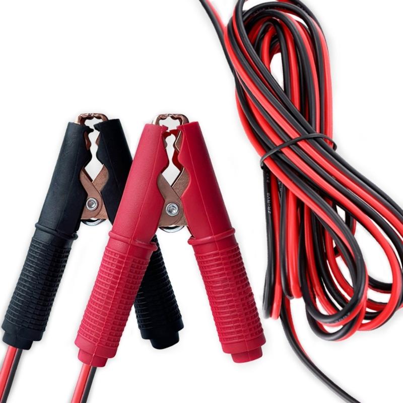 Upgraded 100Amp Car Battery Power Wire Line Cable Power Emergency Line with Jump Starter Alligator Clamp Battery Inverter Cable