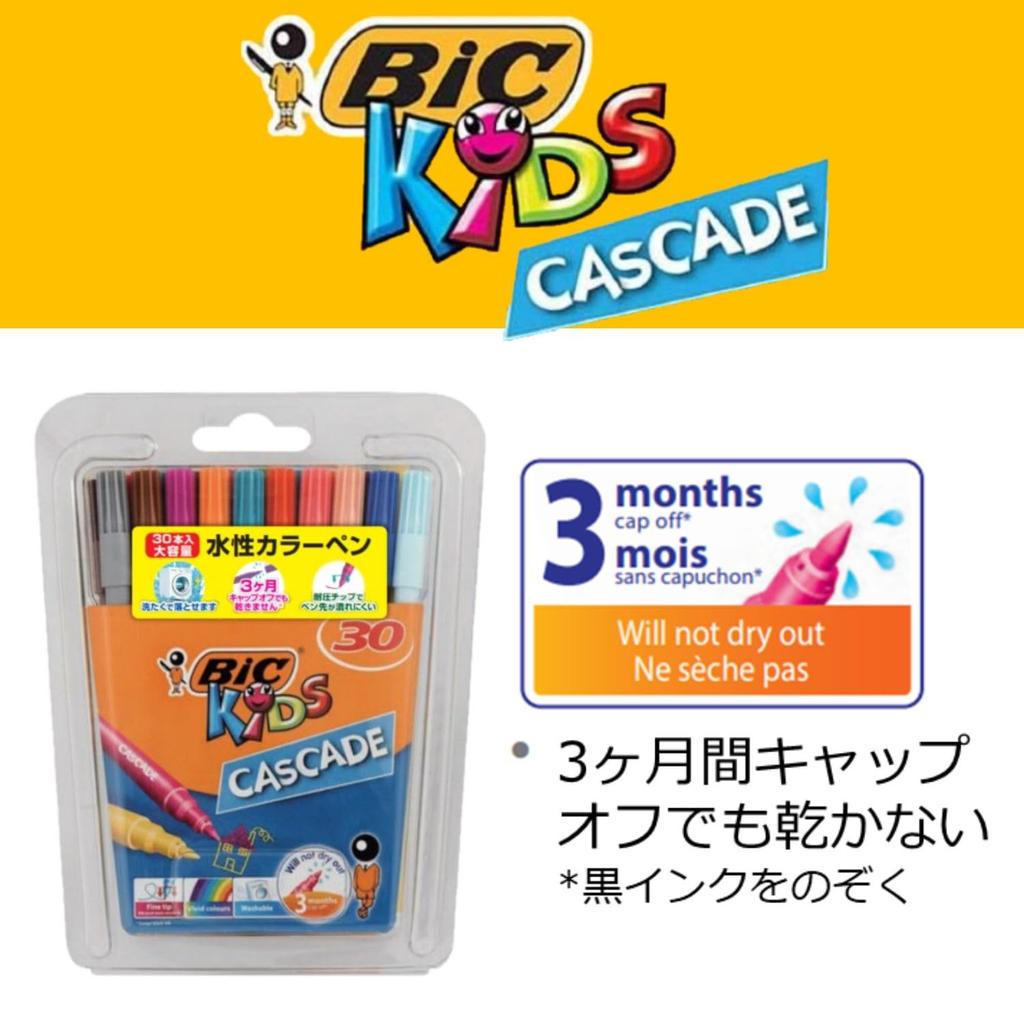 BIC Japan Cascade Felt Water-Based Pens, 30-Pack, CSD-30