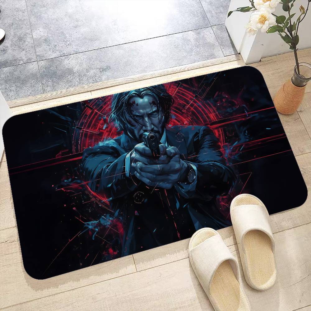 1pc Classic J-john W-wick Movie Entrance Door Mat Nordic Style Home Doormat Bathroom-Toilet Mats Bedroom Hotel Decor Mat
